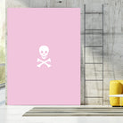 SKULL - LIGHT PINK & WHITE by Alexander Tonetti on GIANT ART - pink digital drawing