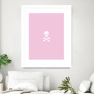 SKULL - LIGHT PINK & WHITE by Alexander Tonetti on GIANT ART - pink digital drawing