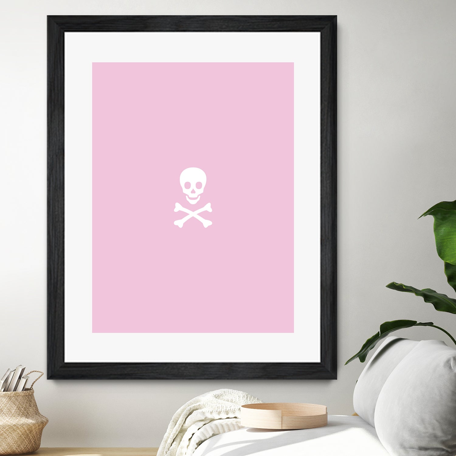 SKULL - LIGHT PINK & WHITE by Alexander Tonetti on GIANT ART - pink digital drawing