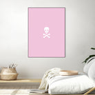 SKULL - LIGHT PINK & WHITE by Alexander Tonetti on GIANT ART - pink digital drawing