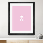 SKULL - LIGHT PINK & WHITE by Alexander Tonetti on GIANT ART - pink digital drawing