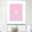 SKULL - LIGHT PINK & WHITE by Alexander Tonetti on GIANT ART - pink digital drawing