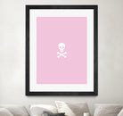 SKULL - LIGHT PINK & WHITE by Alexander Tonetti on GIANT ART - pink digital drawing