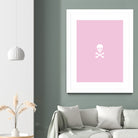 SKULL - LIGHT PINK & WHITE by Alexander Tonetti on GIANT ART - pink digital drawing