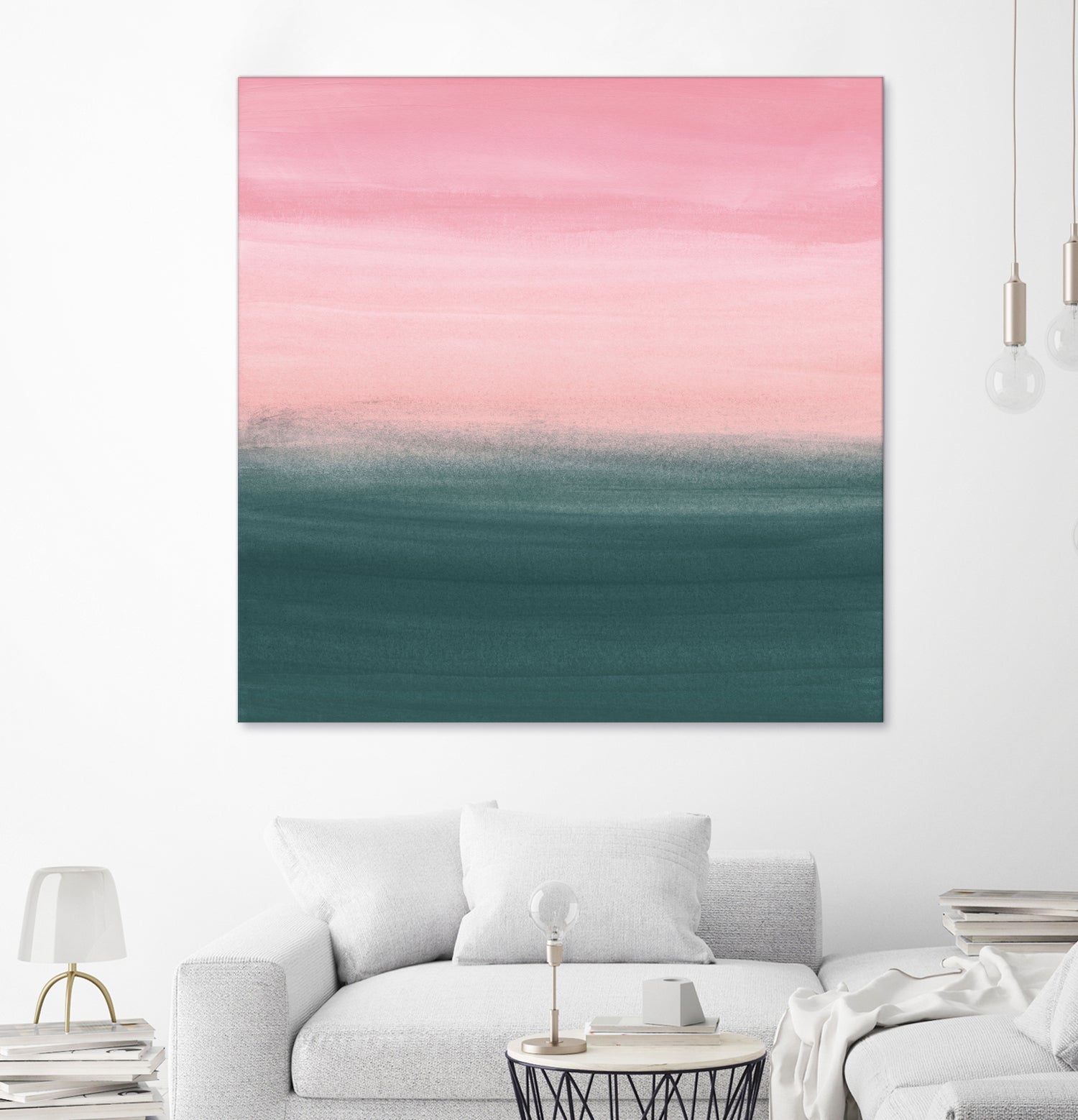 Touching Teal Pink Watercolor Abstract #1 #painting by Anita & Bella Jantz on GIANT ART - pink digital painting