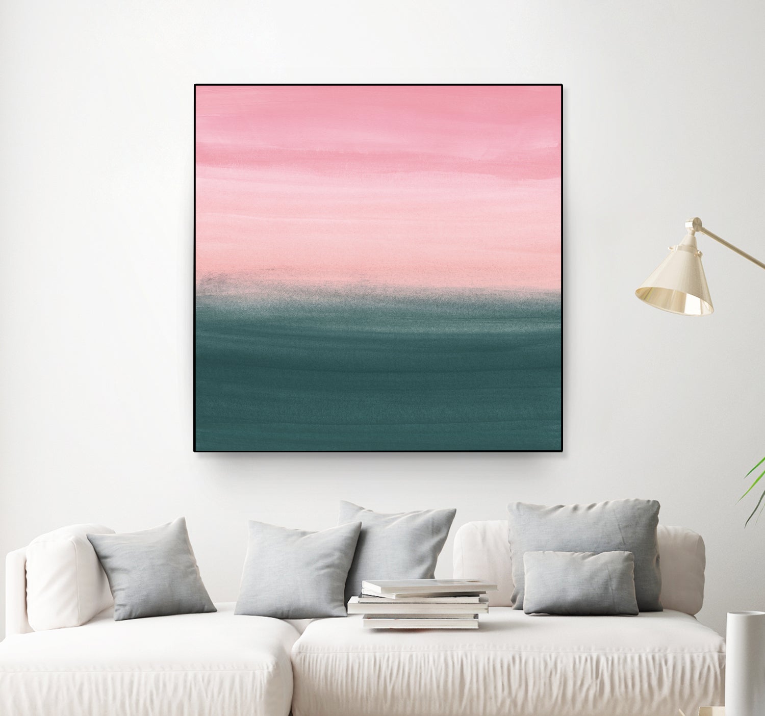 Touching Teal Pink Watercolor Abstract #1 #painting by Anita & Bella Jantz on GIANT ART - pink digital painting