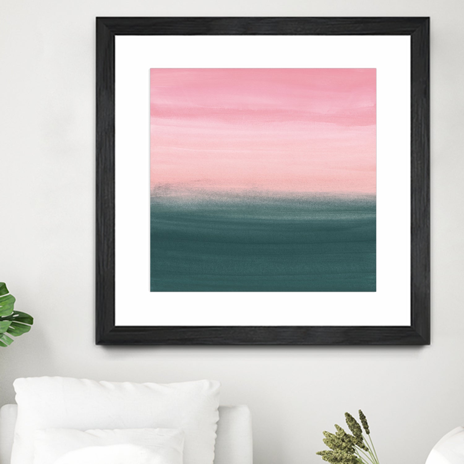 Touching Teal Pink Watercolor Abstract #1 #painting by Anita & Bella Jantz on GIANT ART - pink digital painting