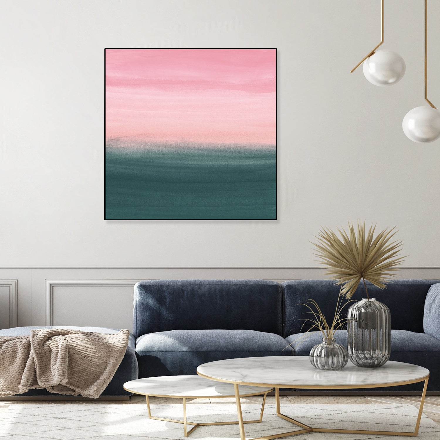 Touching Teal Pink Watercolor Abstract #1 #painting by Anita & Bella Jantz on GIANT ART - pink digital painting