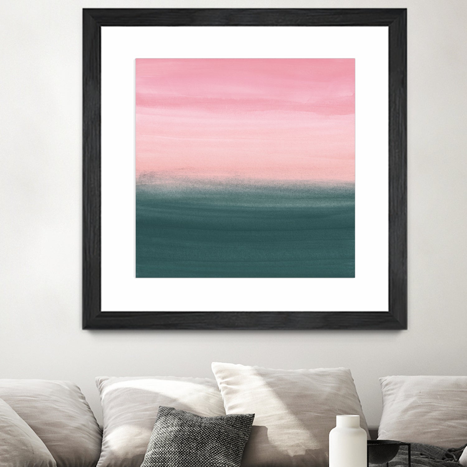 Touching Teal Pink Watercolor Abstract #1 #painting by Anita & Bella Jantz on GIANT ART - pink digital painting