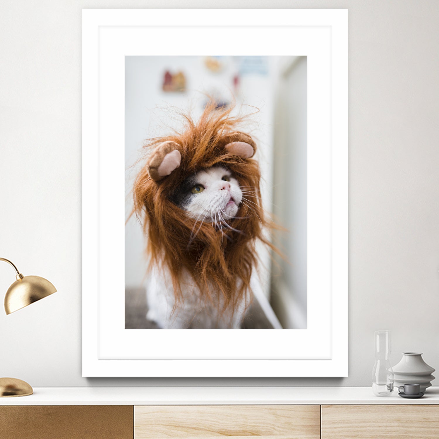 Cat lion by Jovana Rikalo on GIANT ART - orange photo manipulation