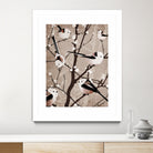 long tailed tits by Katherine Blower on GIANT ART - brown digital painting