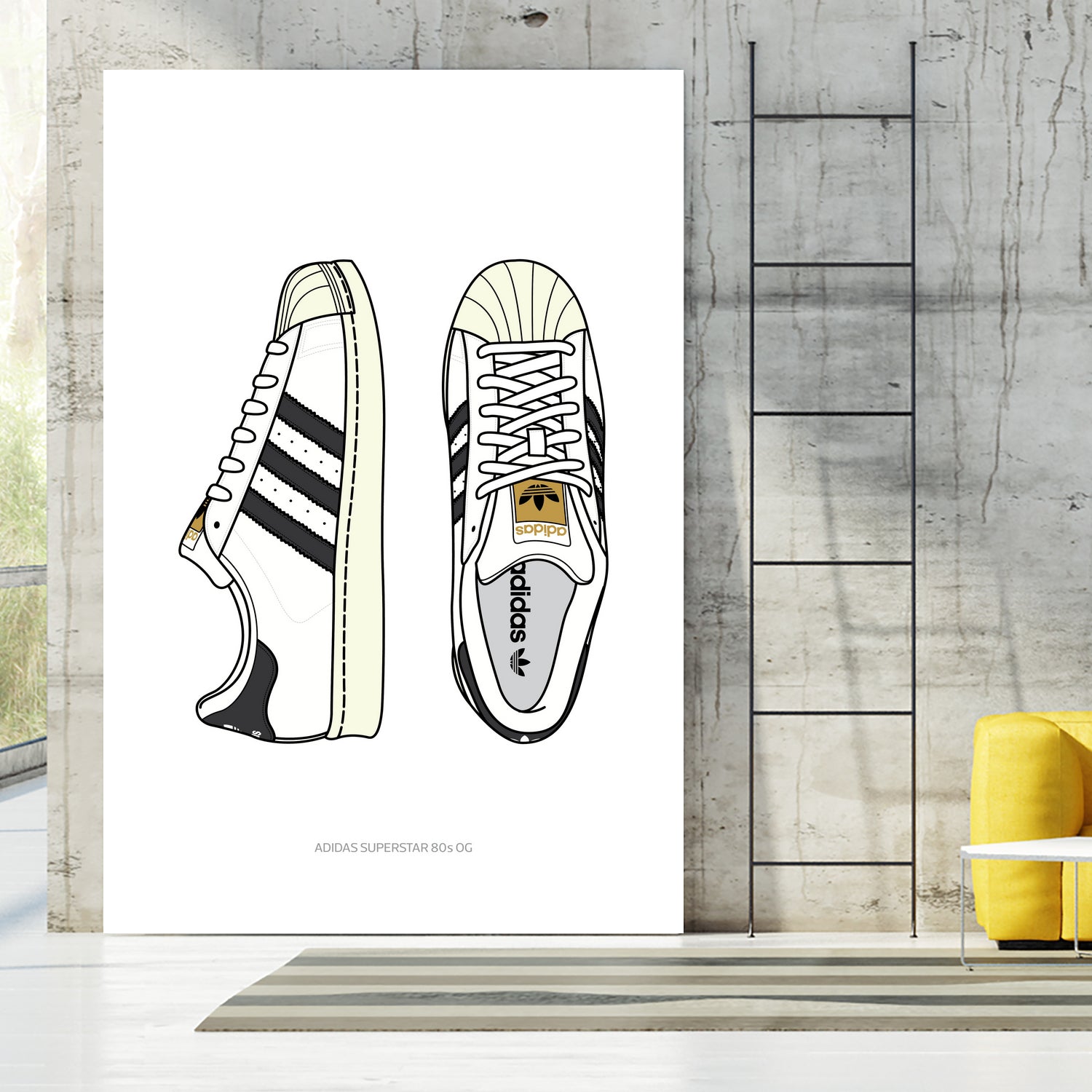 Adidas Superstar80s by Herinson Alvarez on GIANT ART - white digital drawing