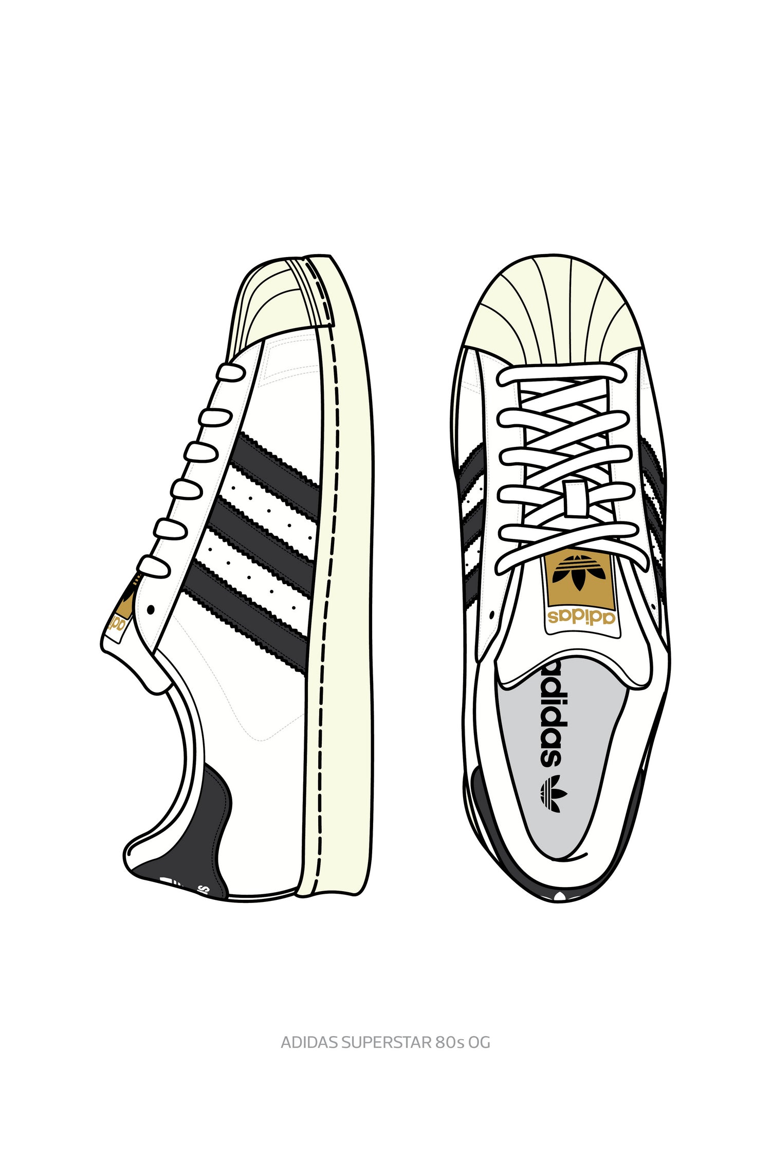 Adidas Superstar80s by Herinson Alvarez on GIANT ART - white digital drawing