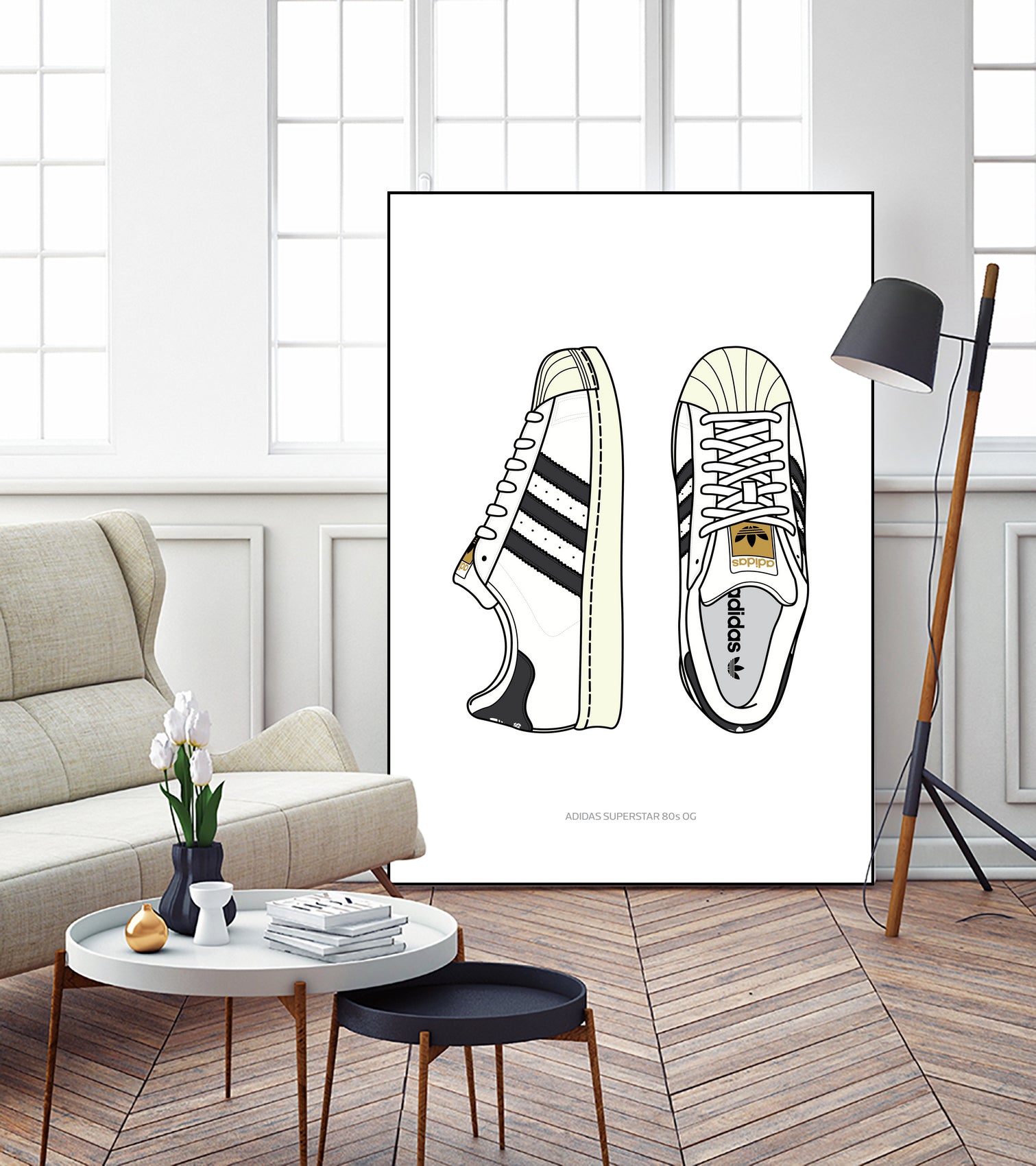 Adidas Superstar80s by Herinson Alvarez on GIANT ART - white digital drawing