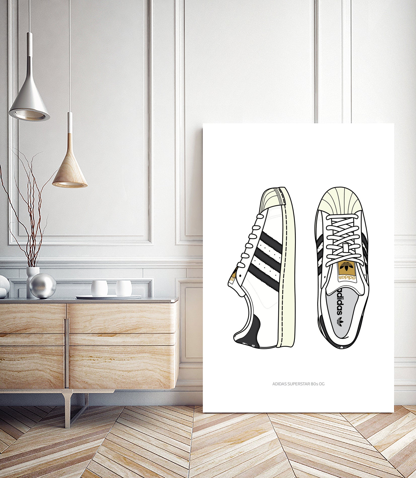 Adidas Superstar80s by Herinson Alvarez on GIANT ART - white digital drawing