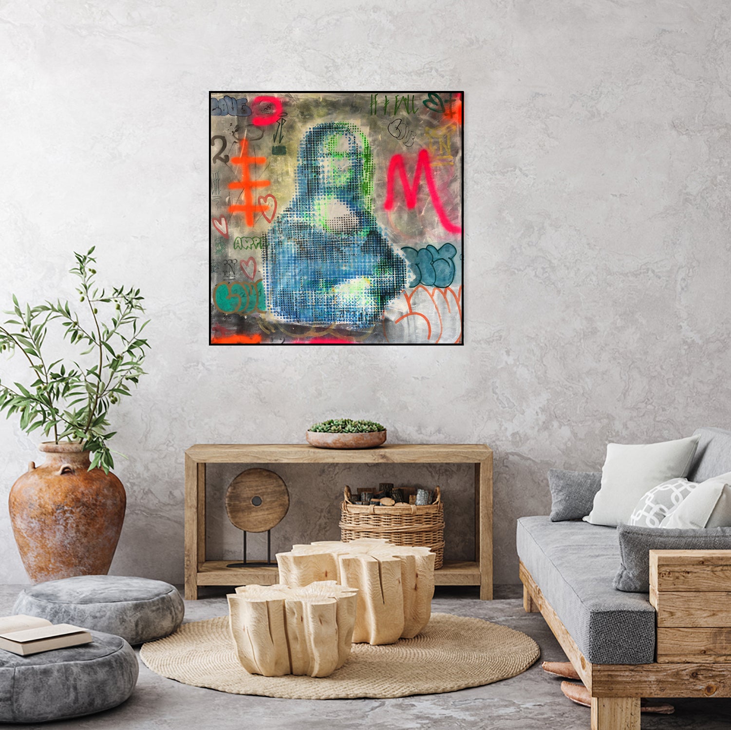 Monalisa graffiti by TULIO ALMEIDA on GIANT ART - gray mixed media