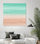 Touching Soft Emerald Beige Watercolor Abstract #1 #painting by Anita & Bella Jantz on GIANT ART - green digital painting