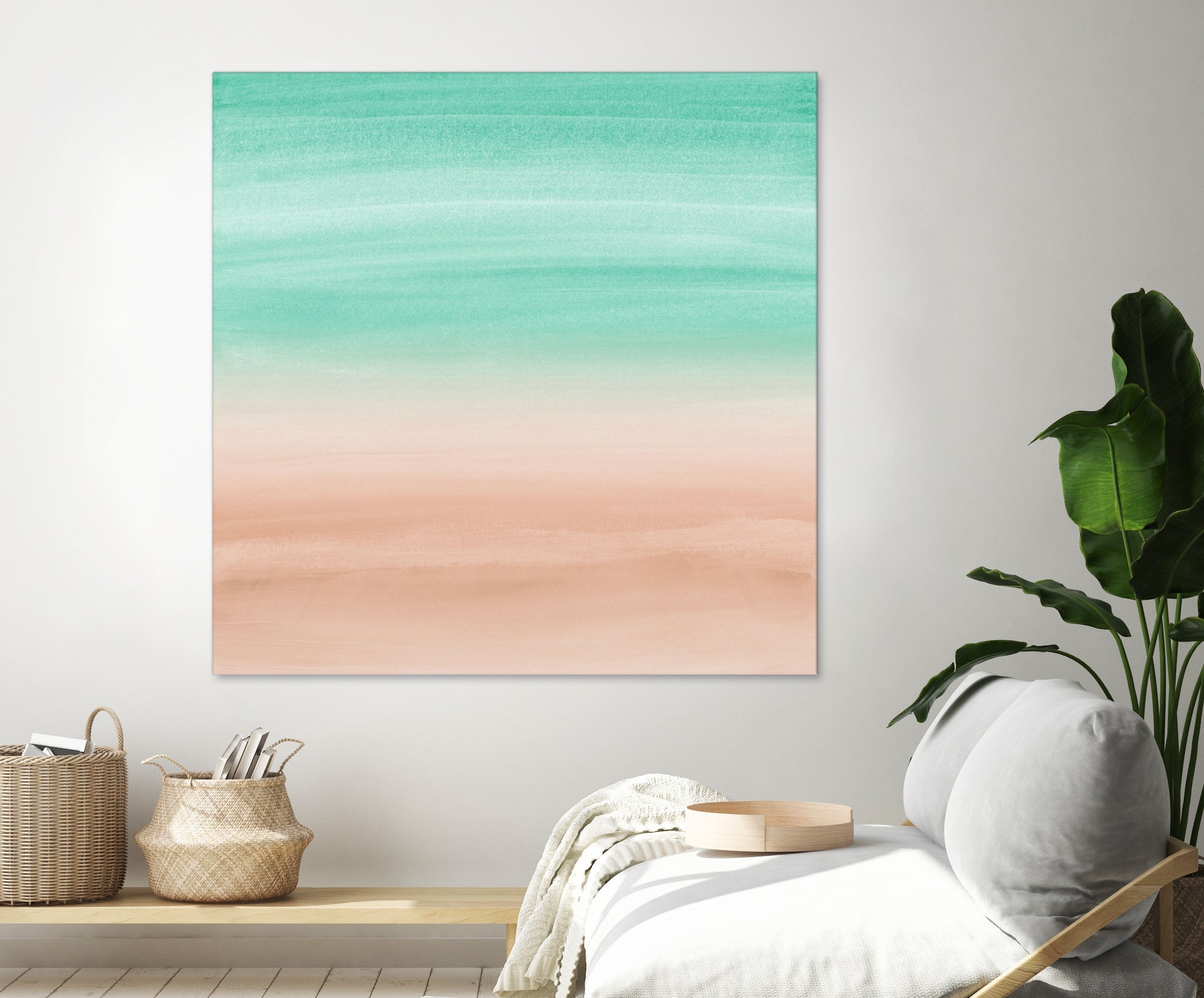 Touching Soft Emerald Beige Watercolor Abstract #1 #painting by Anita & Bella Jantz on GIANT ART - green digital painting