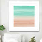 Touching Soft Emerald Beige Watercolor Abstract #1 #painting by Anita & Bella Jantz on GIANT ART - green digital painting