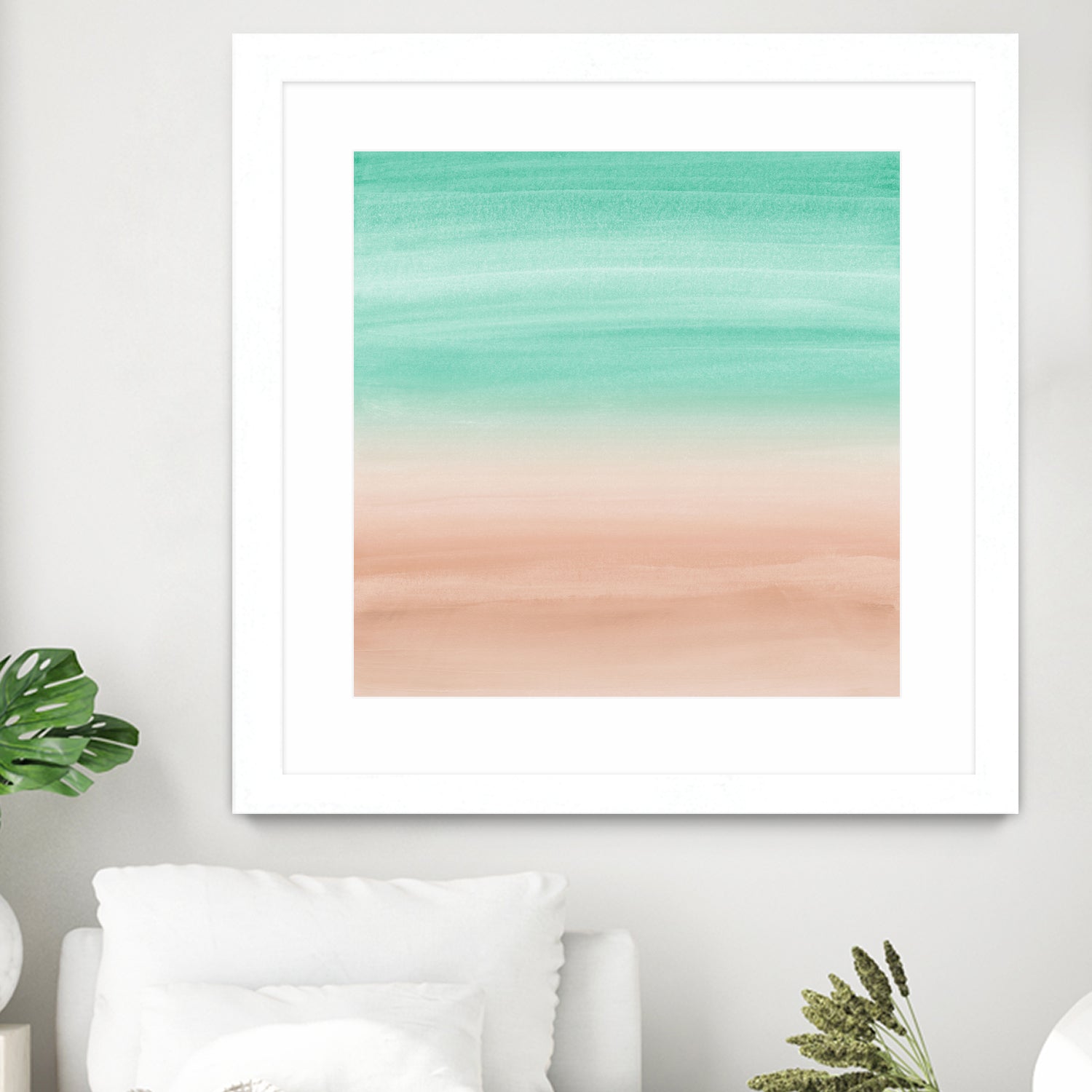 Touching Soft Emerald Beige Watercolor Abstract #1 #painting by Anita & Bella Jantz on GIANT ART - green digital painting