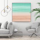 Touching Soft Emerald Beige Watercolor Abstract #1 #painting by Anita & Bella Jantz on GIANT ART - green digital painting