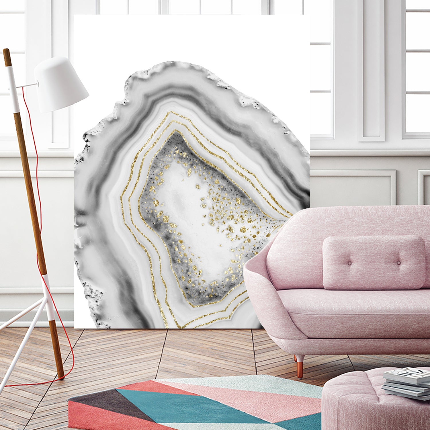 White Agate Gold Foil Glam #1 #gem #decor #art by Anita & Bella Jantz on GIANT ART - gray photo illustration