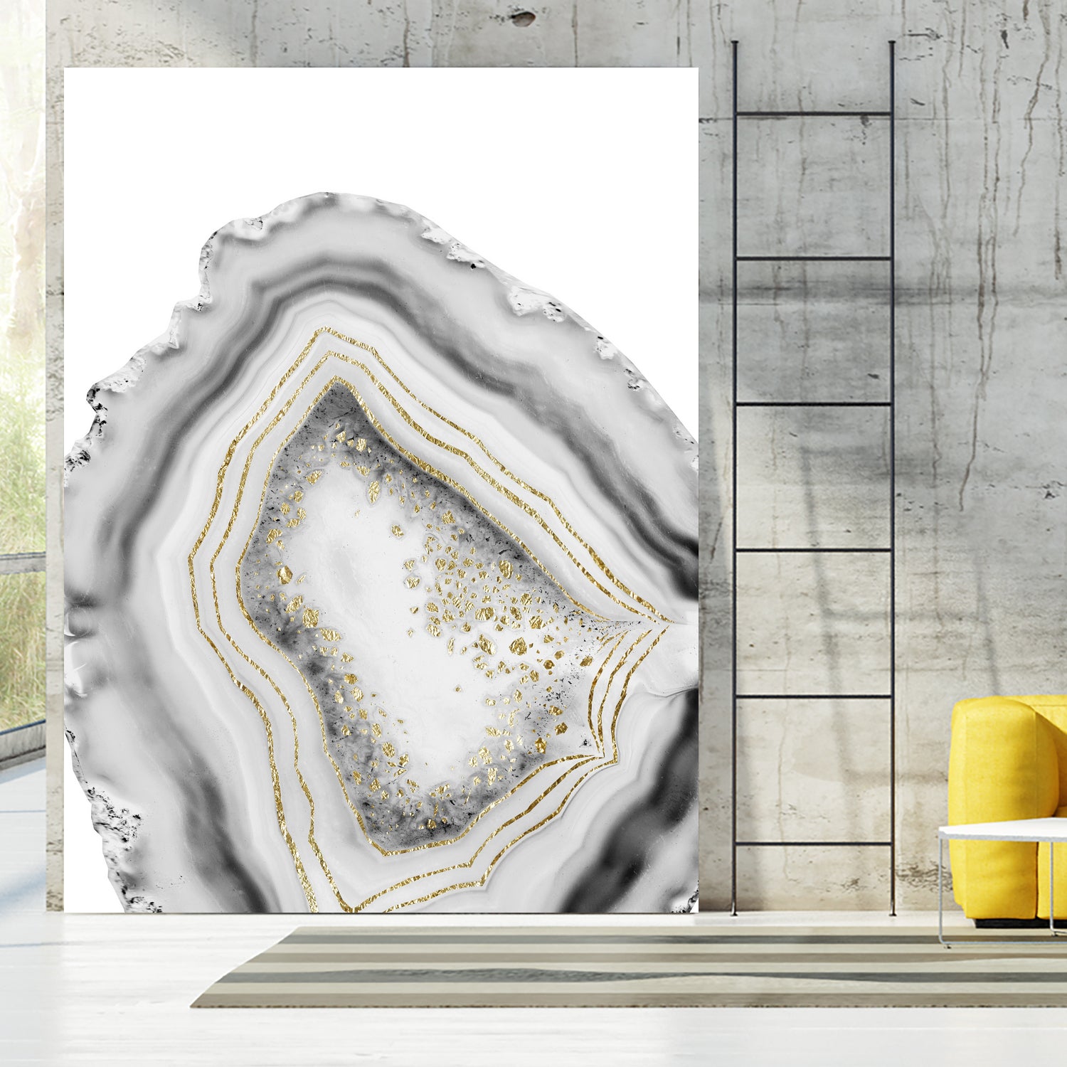 White Agate Gold Foil Glam #1 #gem #decor #art by Anita & Bella Jantz on GIANT ART - gray photo illustration