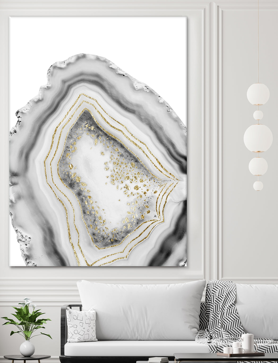 White Agate Gold Foil Glam #1 #gem #decor #art by Anita & Bella Jantz on GIANT ART - gray photo illustration