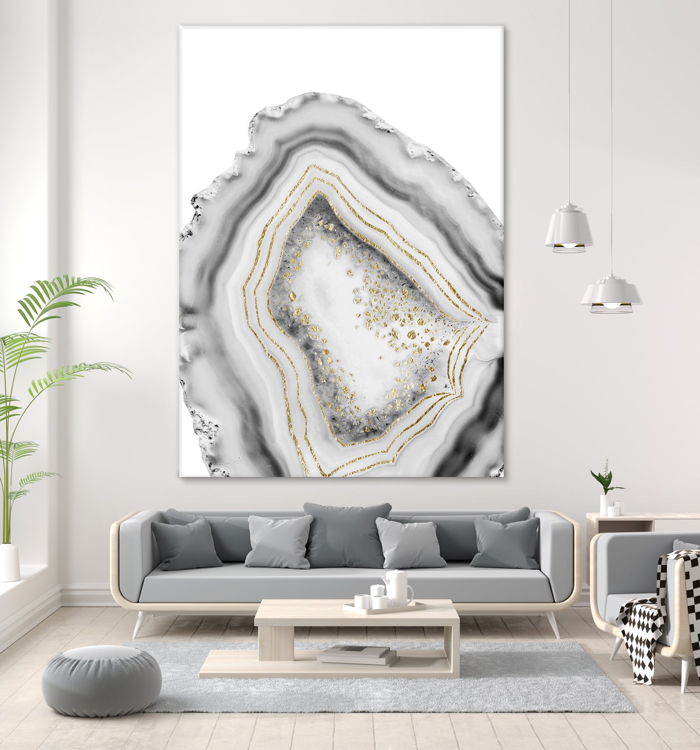 White Agate Gold Foil Glam #1 #gem #decor #art by Anita & Bella Jantz on GIANT ART - gray photo illustration