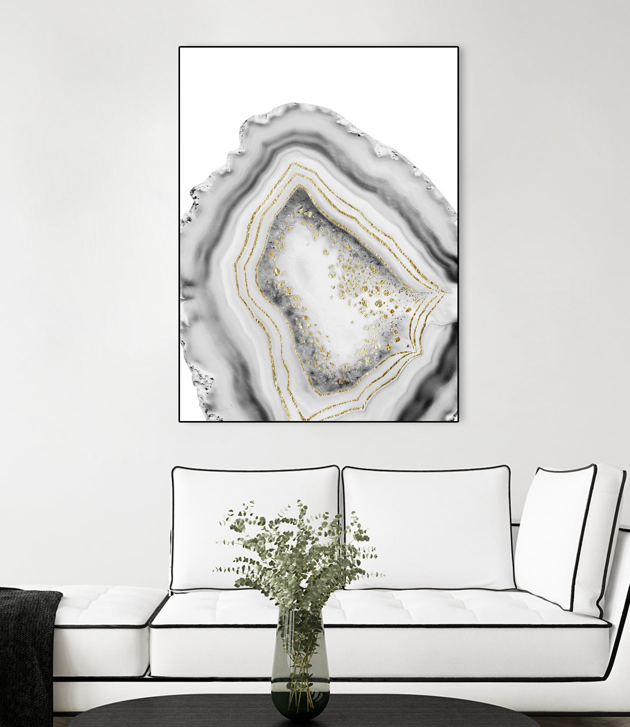 White Agate Gold Foil Glam #1 #gem #decor #art by Anita & Bella Jantz on GIANT ART - gray photo illustration