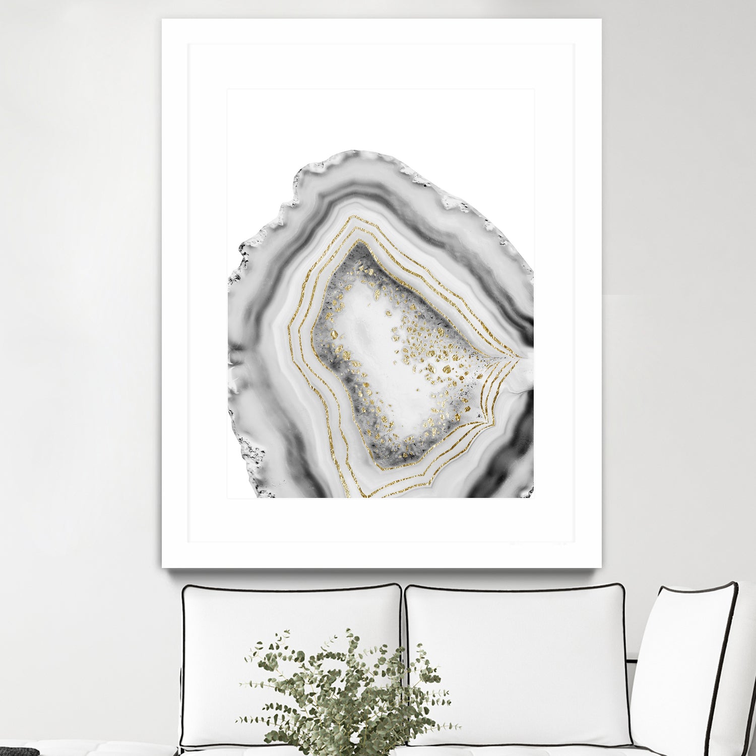 White Agate Gold Foil Glam #1 #gem #decor #art by Anita & Bella Jantz on GIANT ART - gray photo illustration