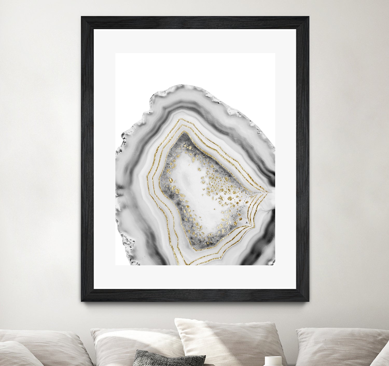 White Agate Gold Foil Glam #1 #gem #decor #art by Anita & Bella Jantz on GIANT ART - gray photo illustration