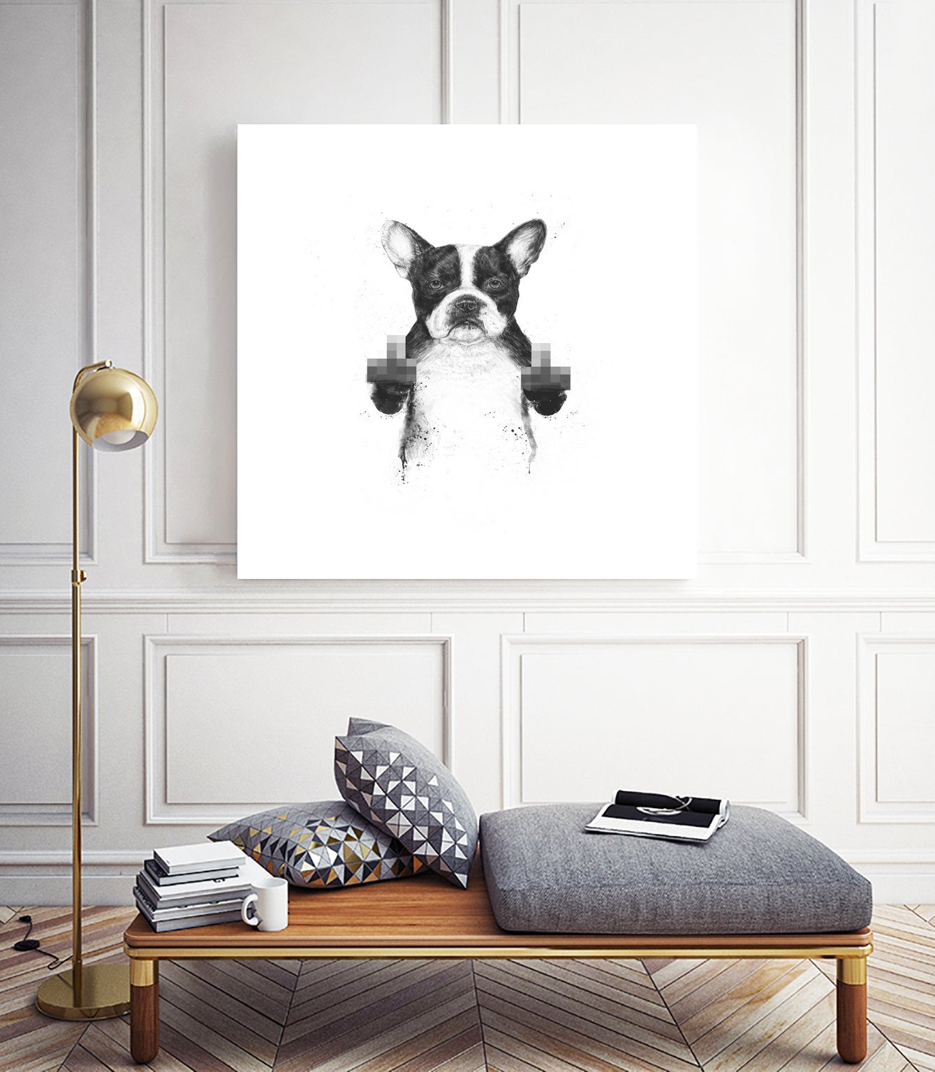 Censored dog by Solti Balázs on GIANT ART - white digital drawing