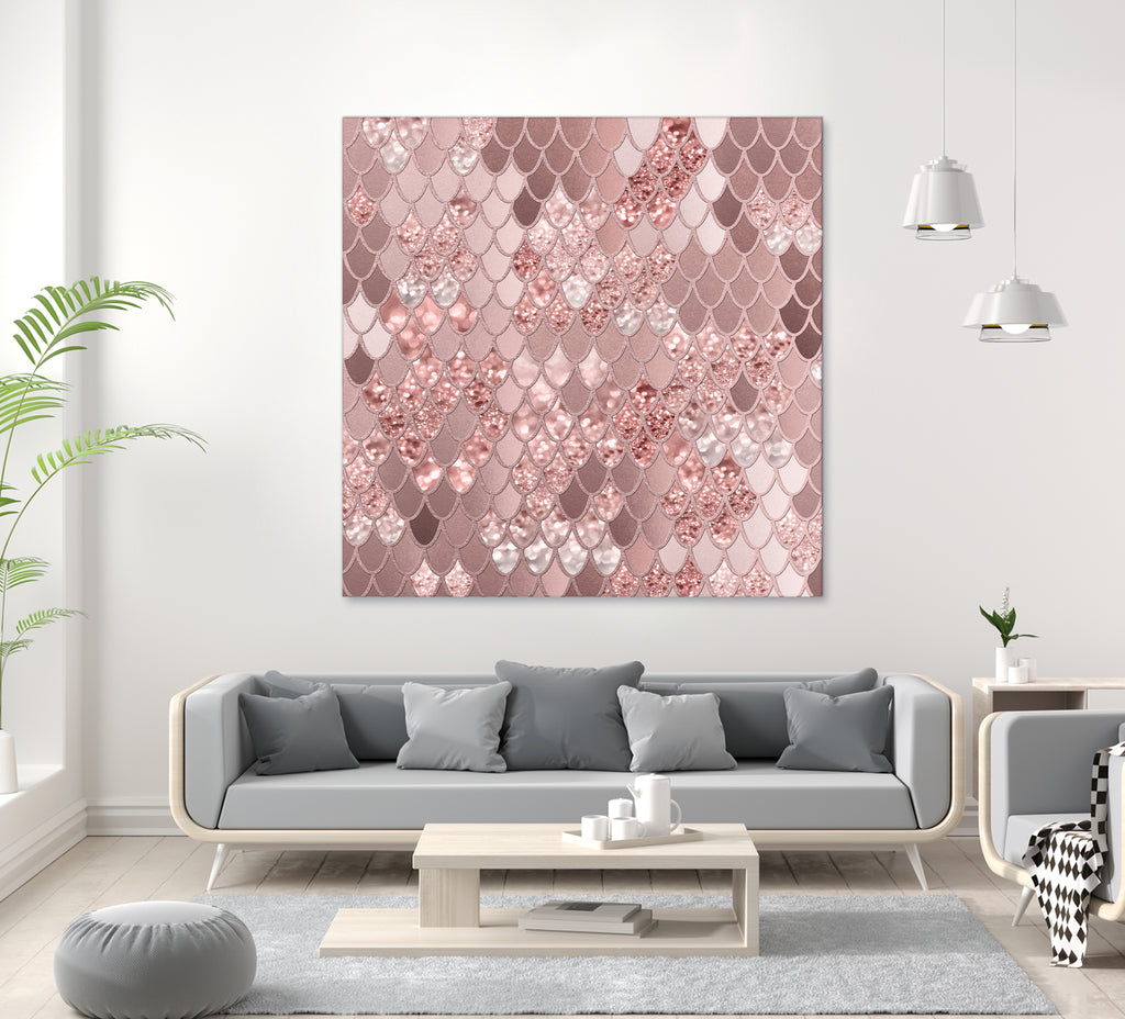 Mermaid Glitter Scales #8 (Faux Glitter) #shiny #decor #art by Anita & Bella Jantz on GIANT ART - pink digital painting