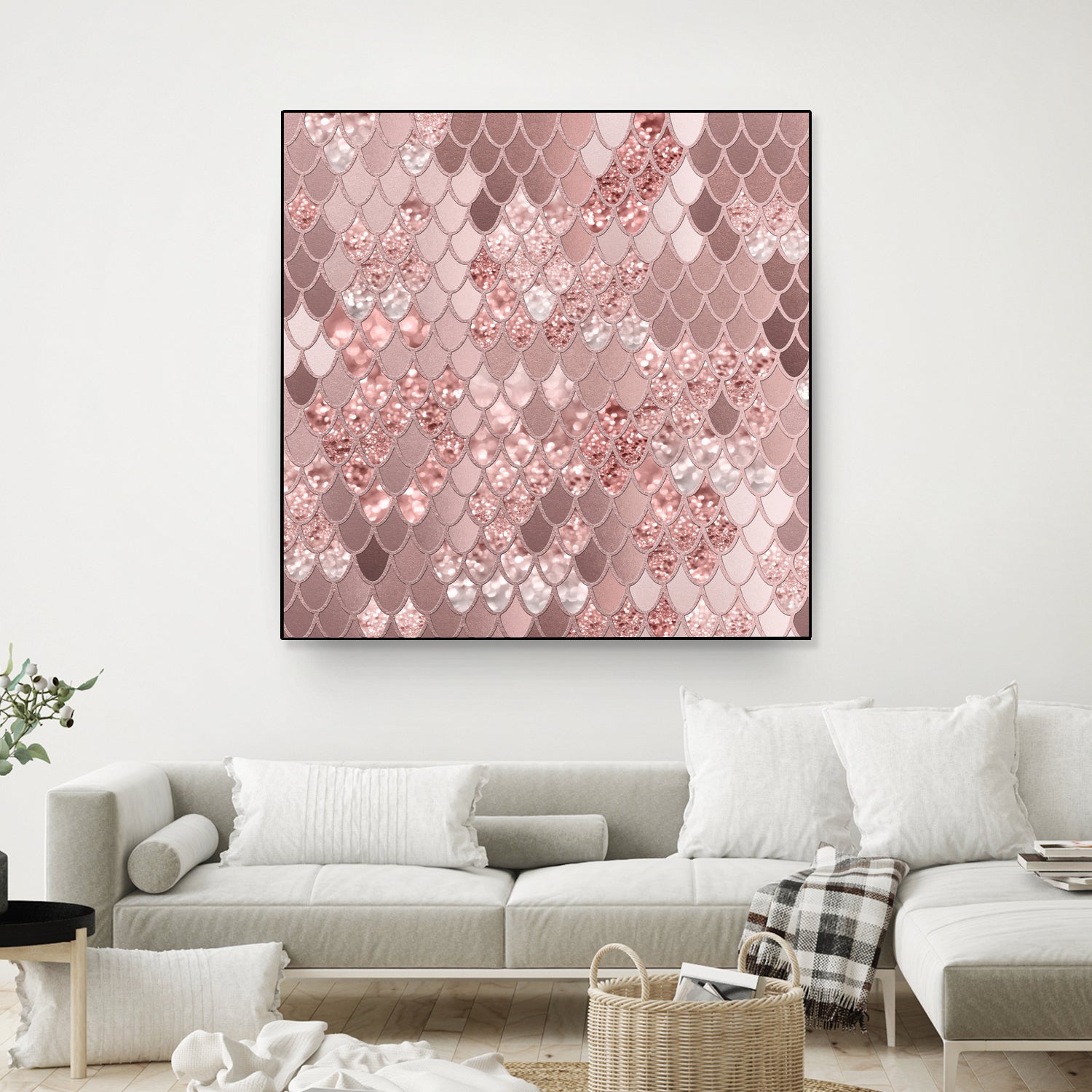 Mermaid Glitter Scales #8 (Faux Glitter) #shiny #decor #art by Anita & Bella Jantz on GIANT ART - pink digital painting