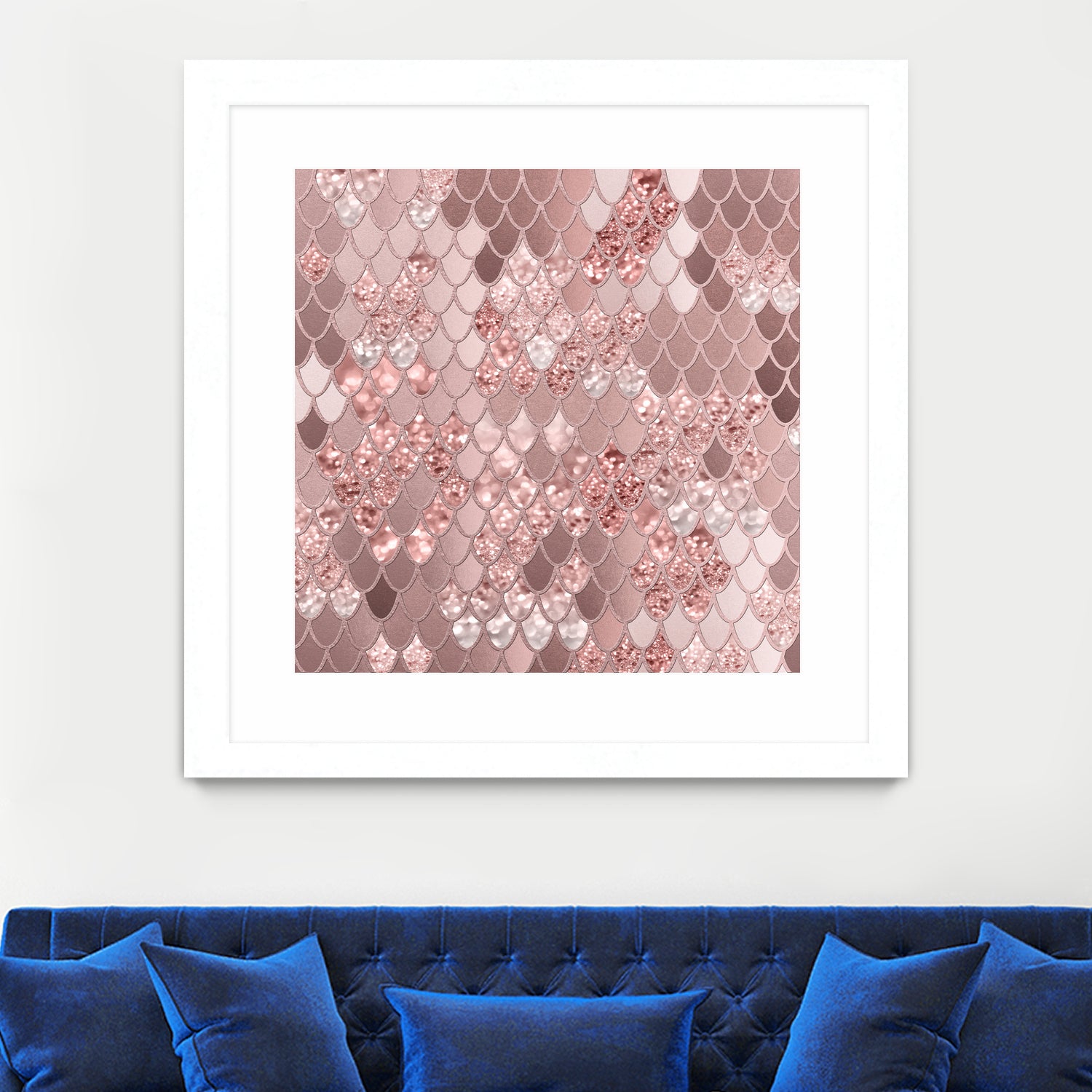 Mermaid Glitter Scales #8 (Faux Glitter) #shiny #decor #art by Anita & Bella Jantz on GIANT ART - pink digital painting