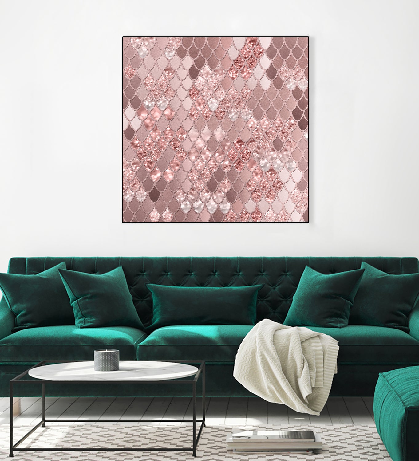 Mermaid Glitter Scales #8 (Faux Glitter) #shiny #decor #art by Anita & Bella Jantz on GIANT ART - pink digital painting