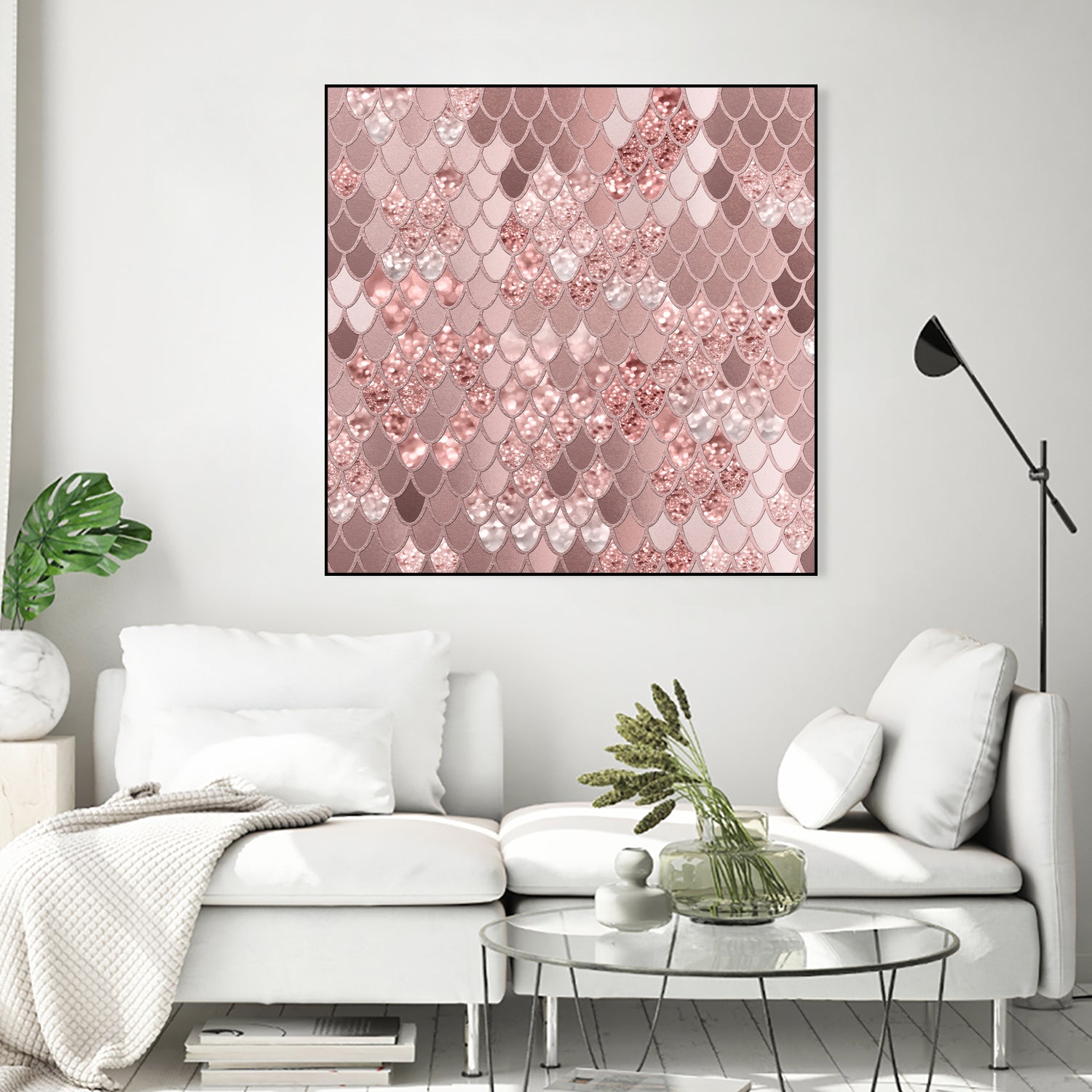 Mermaid Glitter Scales #8 (Faux Glitter) #shiny #decor #art by Anita & Bella Jantz on GIANT ART - pink digital painting