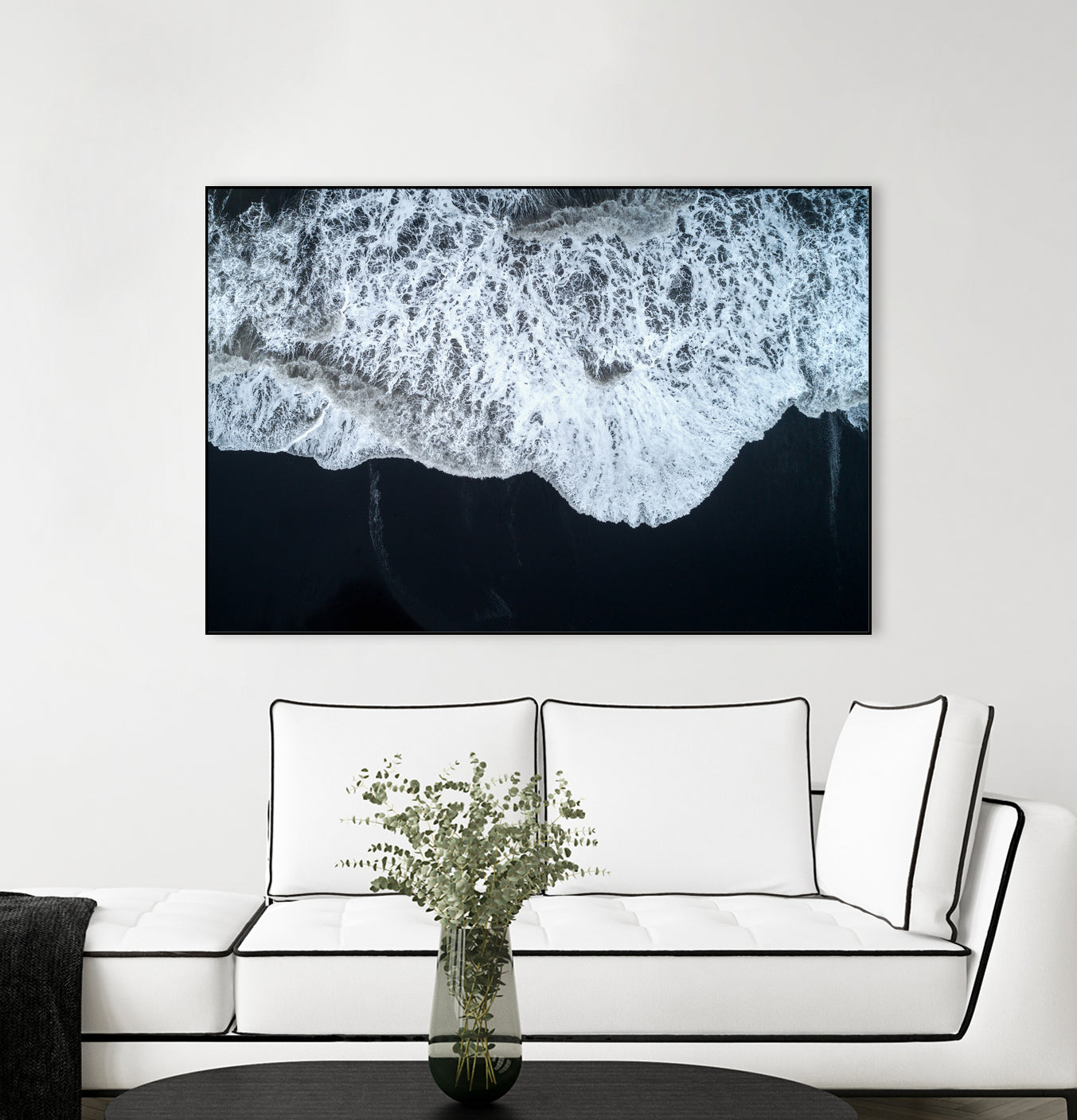 White Waters and Black Sand Coastal Landscape Photograph by Melissa Fague on GIANT ART - black photo illustration