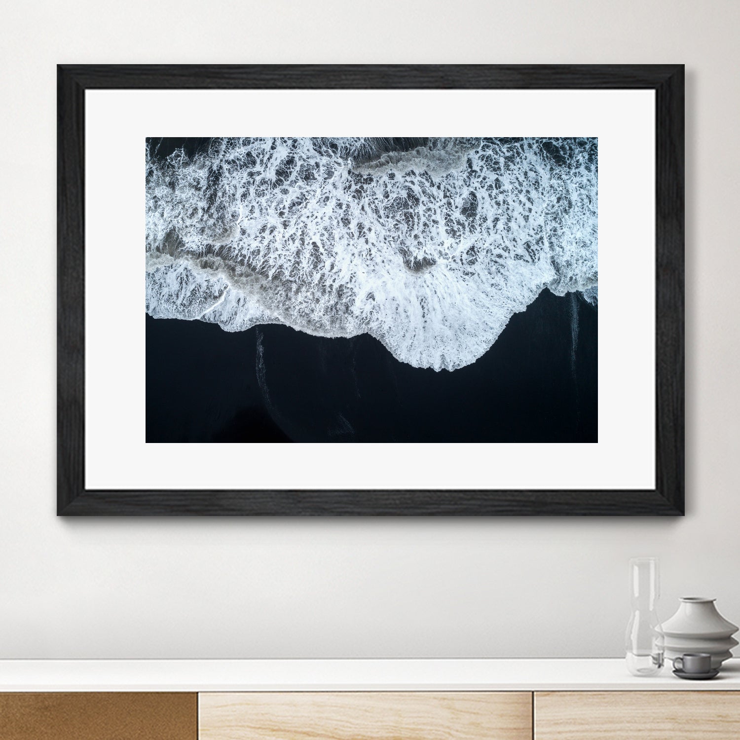 White Waters and Black Sand Coastal Landscape Photograph by Melissa Fague on GIANT ART - black photo illustration