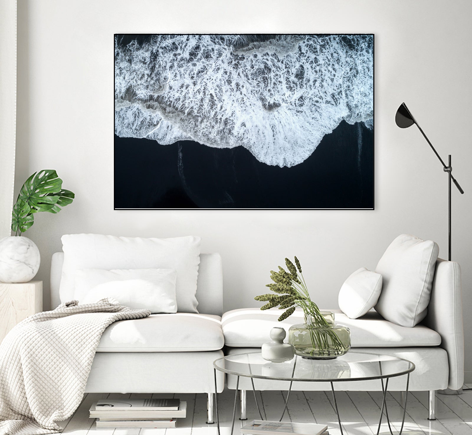 White Waters and Black Sand Coastal Landscape Photograph by Melissa Fague on GIANT ART - black photo illustration