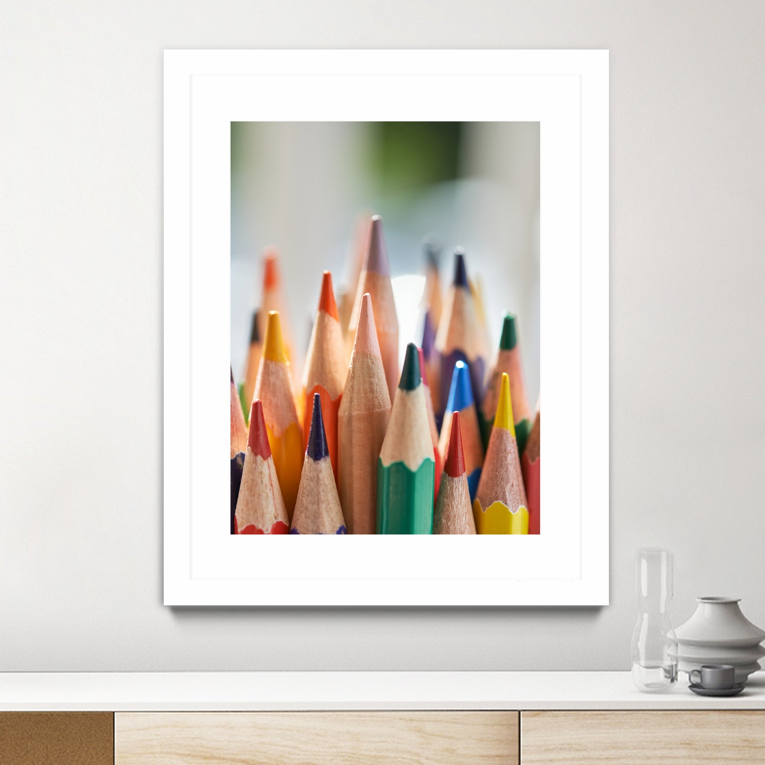 Close-up view of bunch of the colored pencil by Studio OMG on GIANT ART - yellow photo illustration