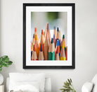 Close-up view of bunch of the colored pencil by Studio OMG on GIANT ART - yellow photo illustration