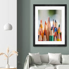 Close-up view of bunch of the colored pencil by Studio OMG on GIANT ART - yellow photo illustration