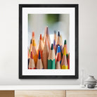 Close-up view of bunch of the colored pencil by Studio OMG on GIANT ART - yellow photo illustration