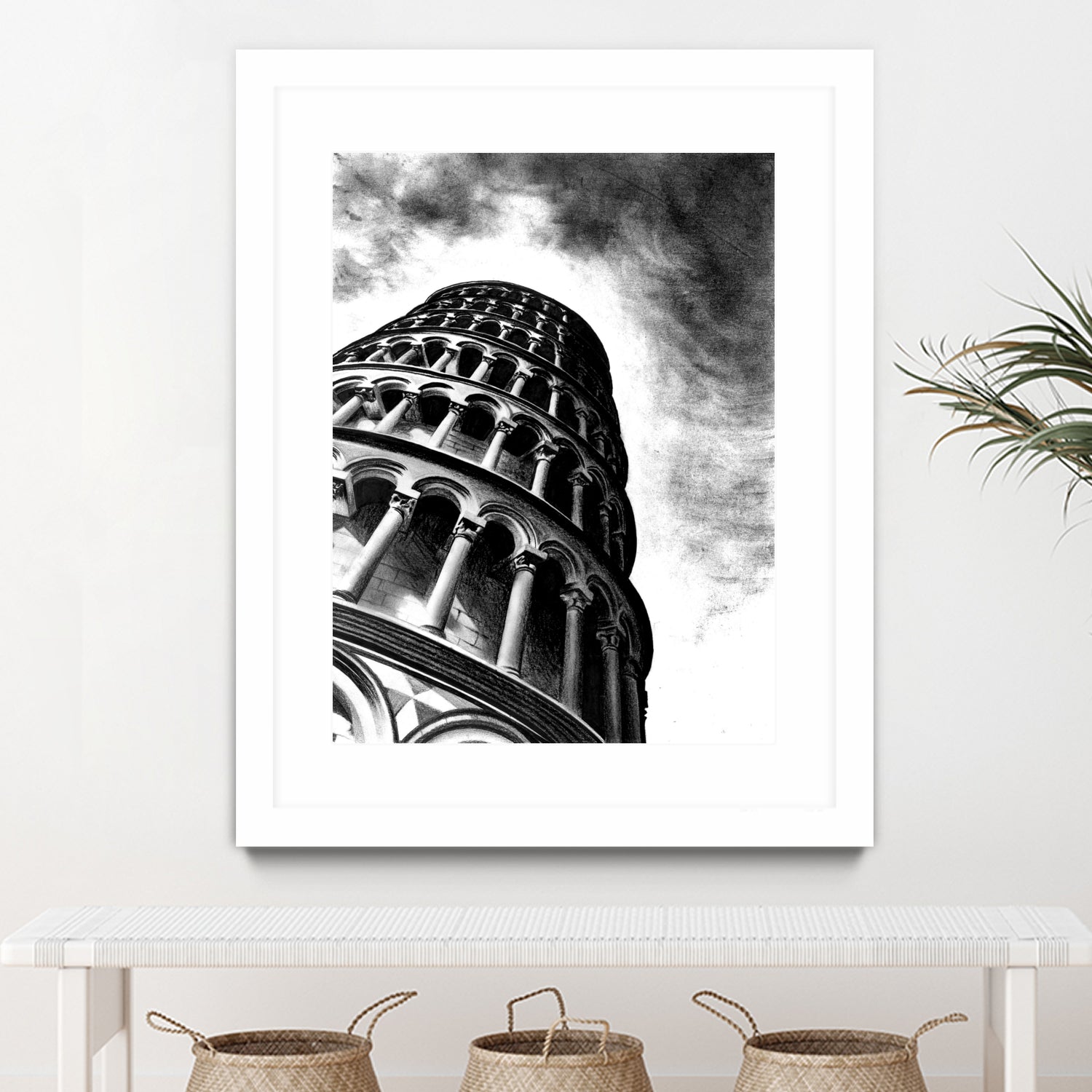 Tower of Pisa - Illustrated by Christine Mercer on GIANT ART - black digital painting