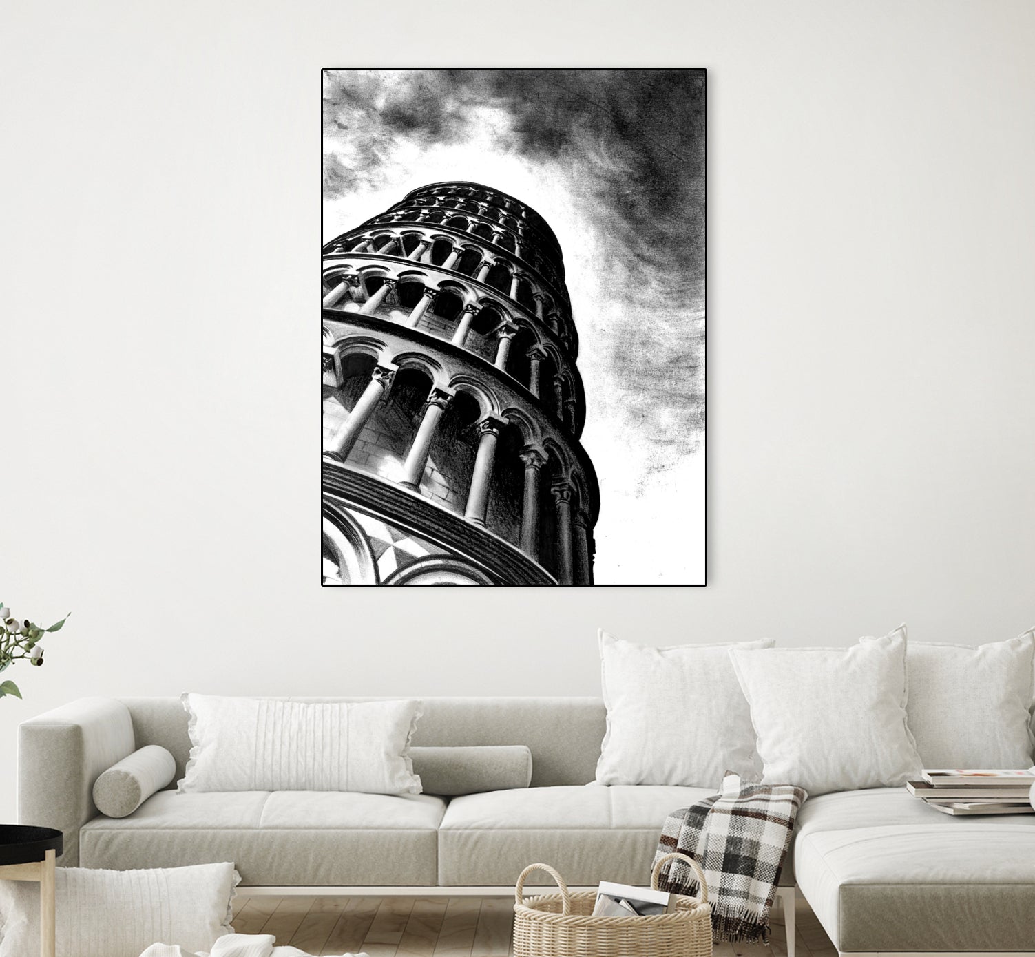 Tower of Pisa - Illustrated by Christine Mercer on GIANT ART - black digital painting