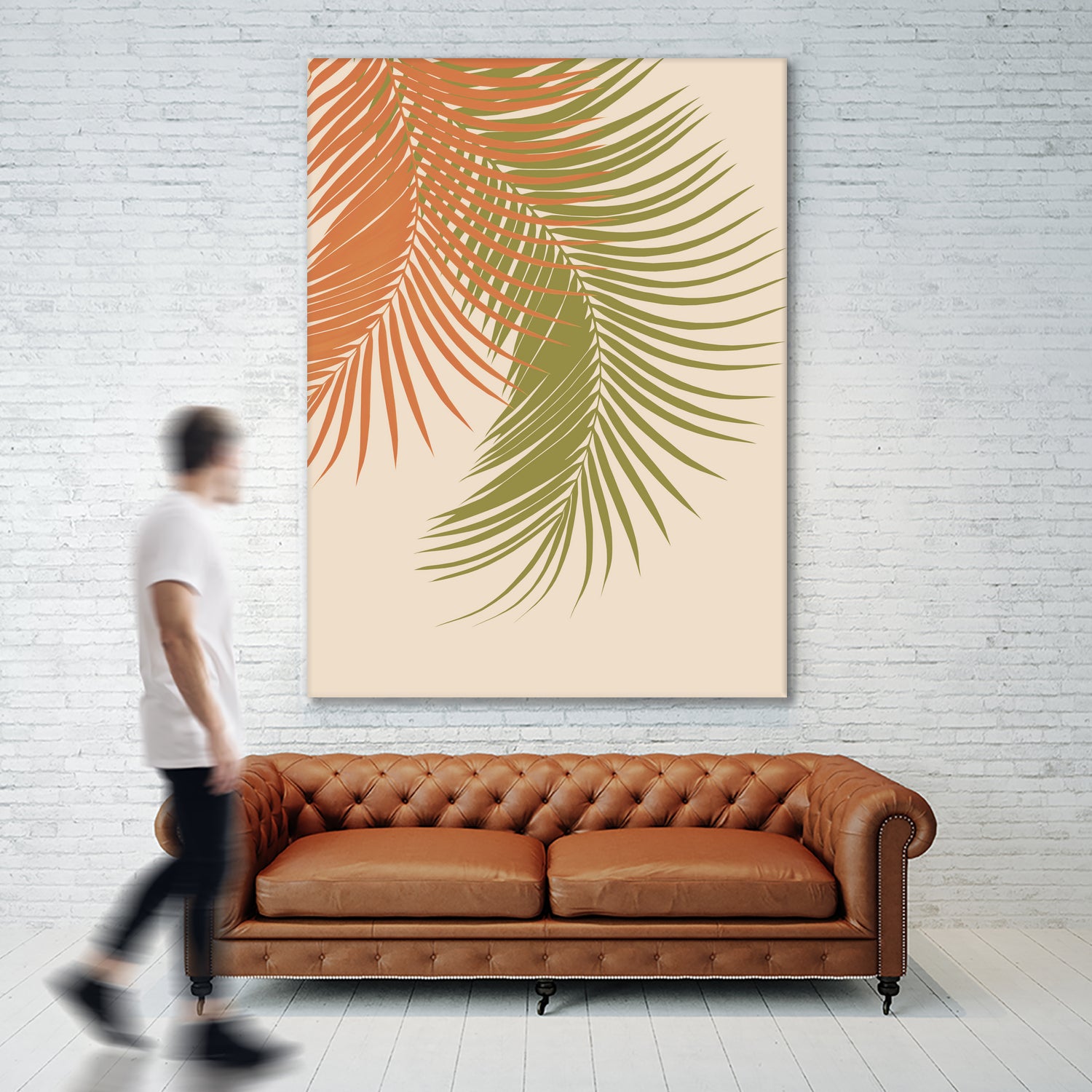 Palm Leaves Orange Green Vibes #1 #tropical #decor #art by Anita & Bella Jantz on GIANT ART - orange photo illustration