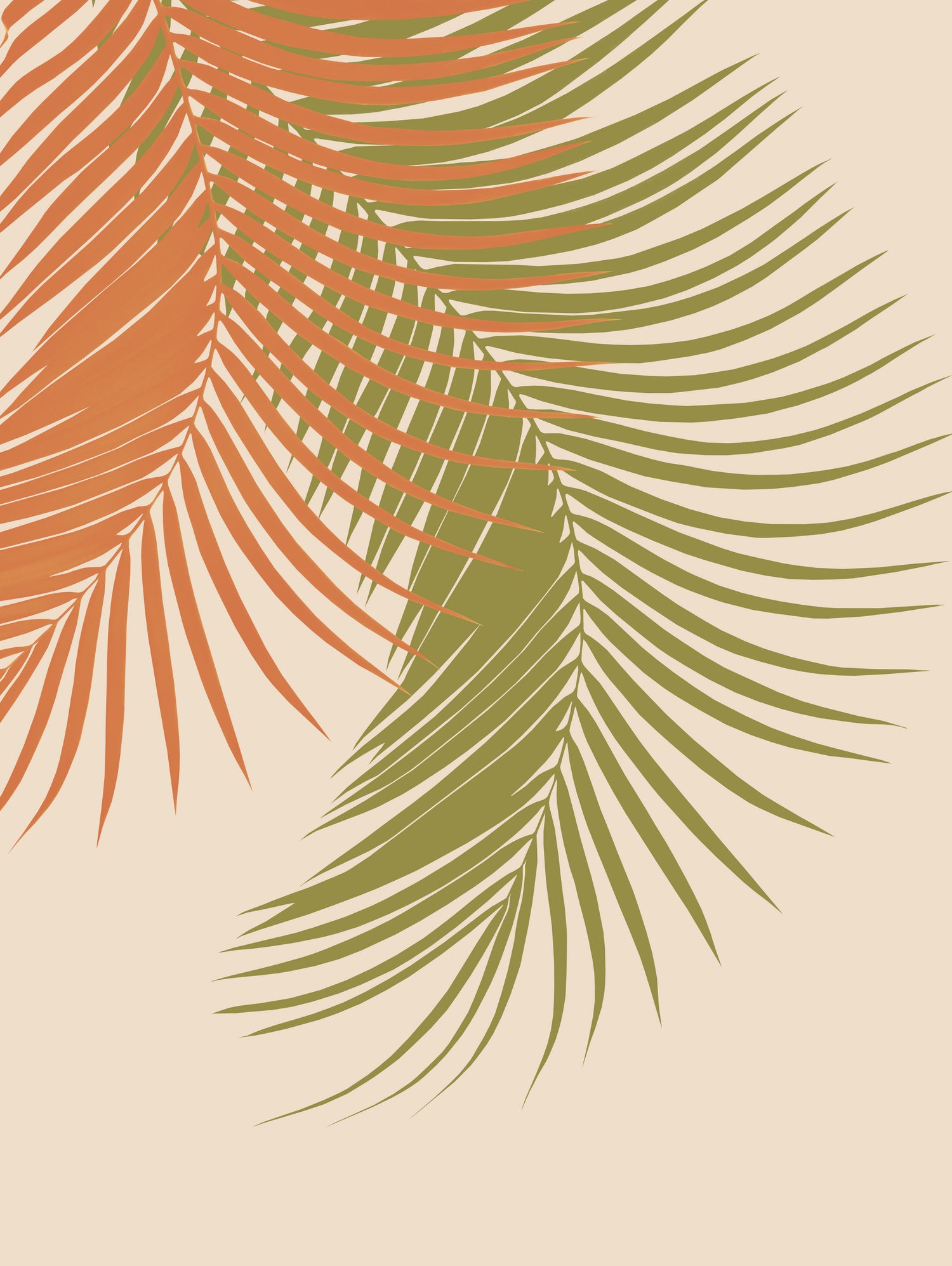 Palm Leaves Orange Green Vibes #1 #tropical #decor #art by Anita & Bella Jantz on GIANT ART - orange photo illustration