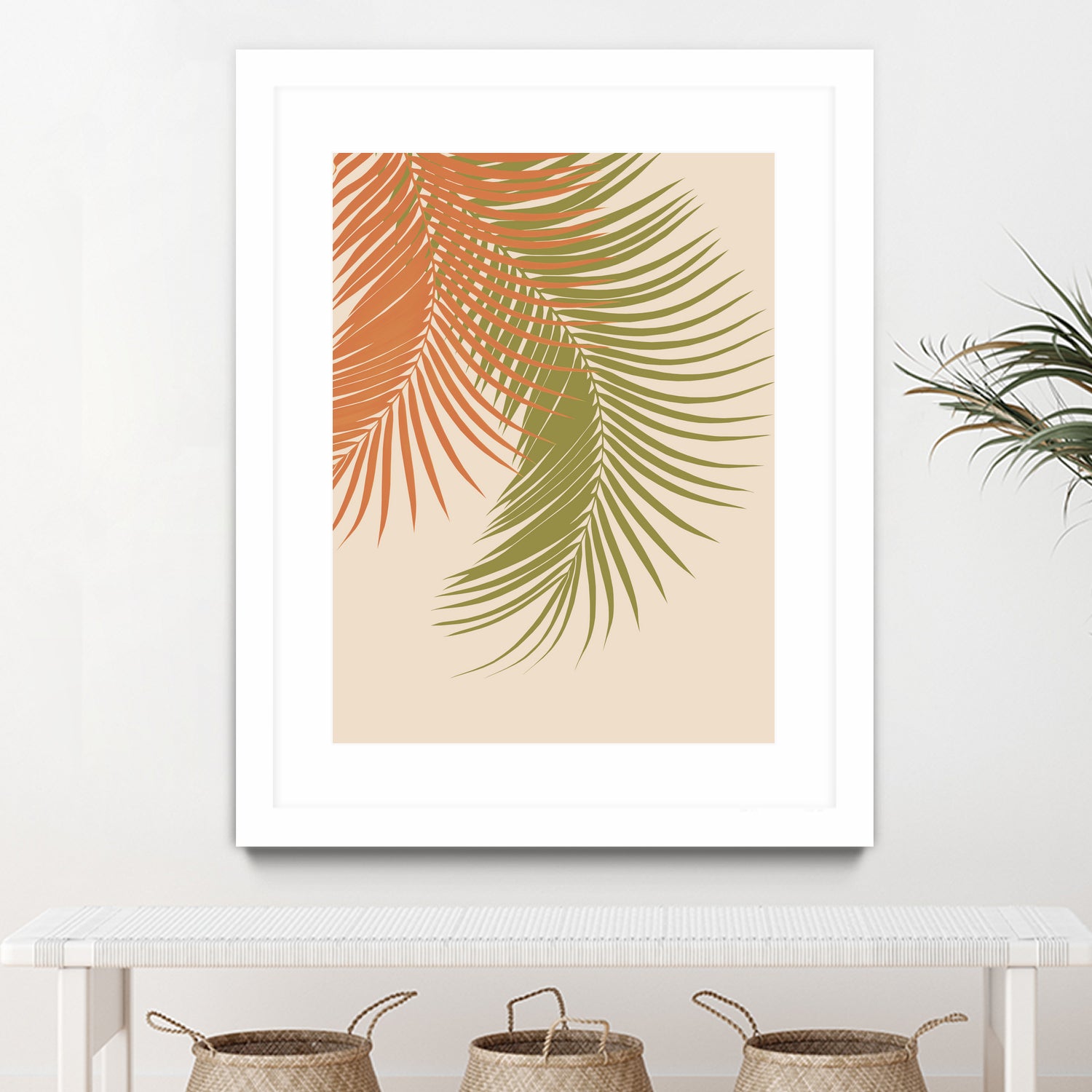 Palm Leaves Orange Green Vibes #1 #tropical #decor #art by Anita & Bella Jantz on GIANT ART - orange photo illustration